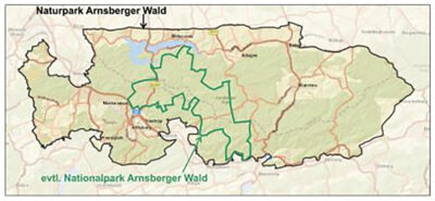 Karte vom Arnberger Wald
